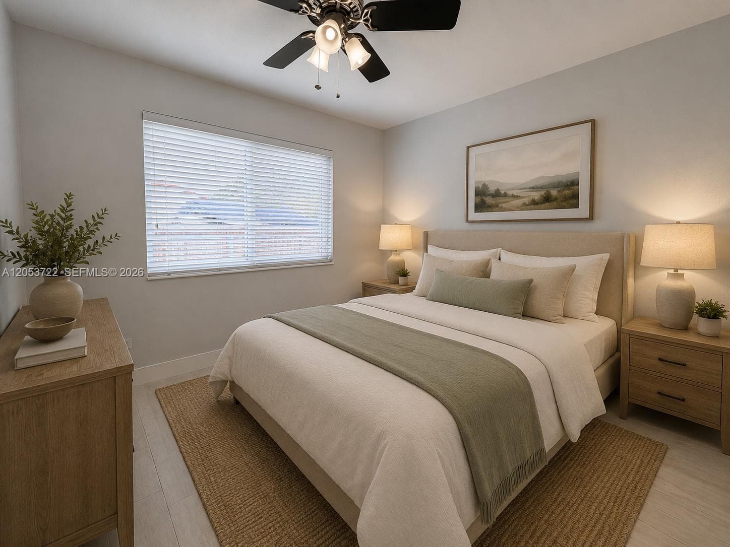Virtually staged bedroom