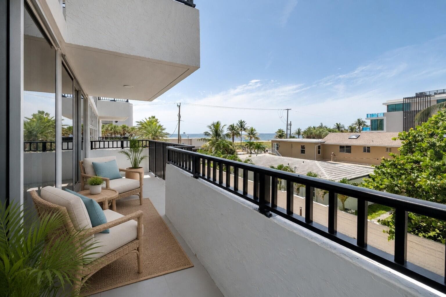 Extended Balcony - Virtually staged