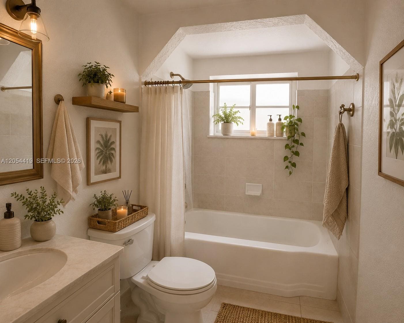 Staged bathroom