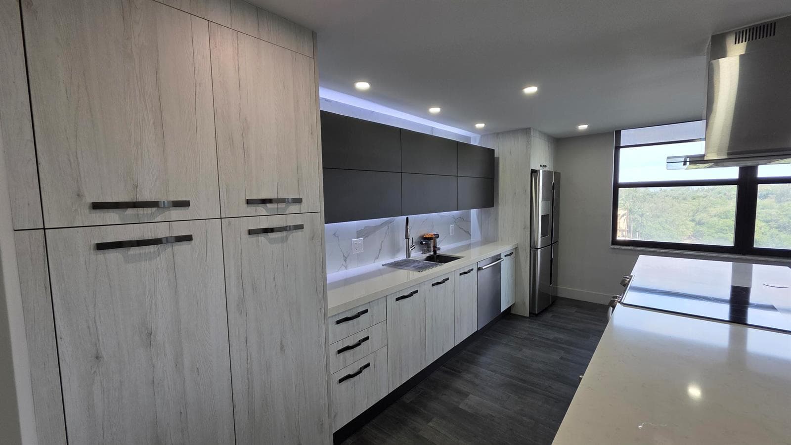 reverse kitchen view