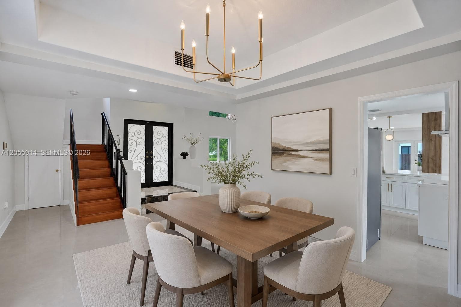 Virtually Staged Dining Room Area