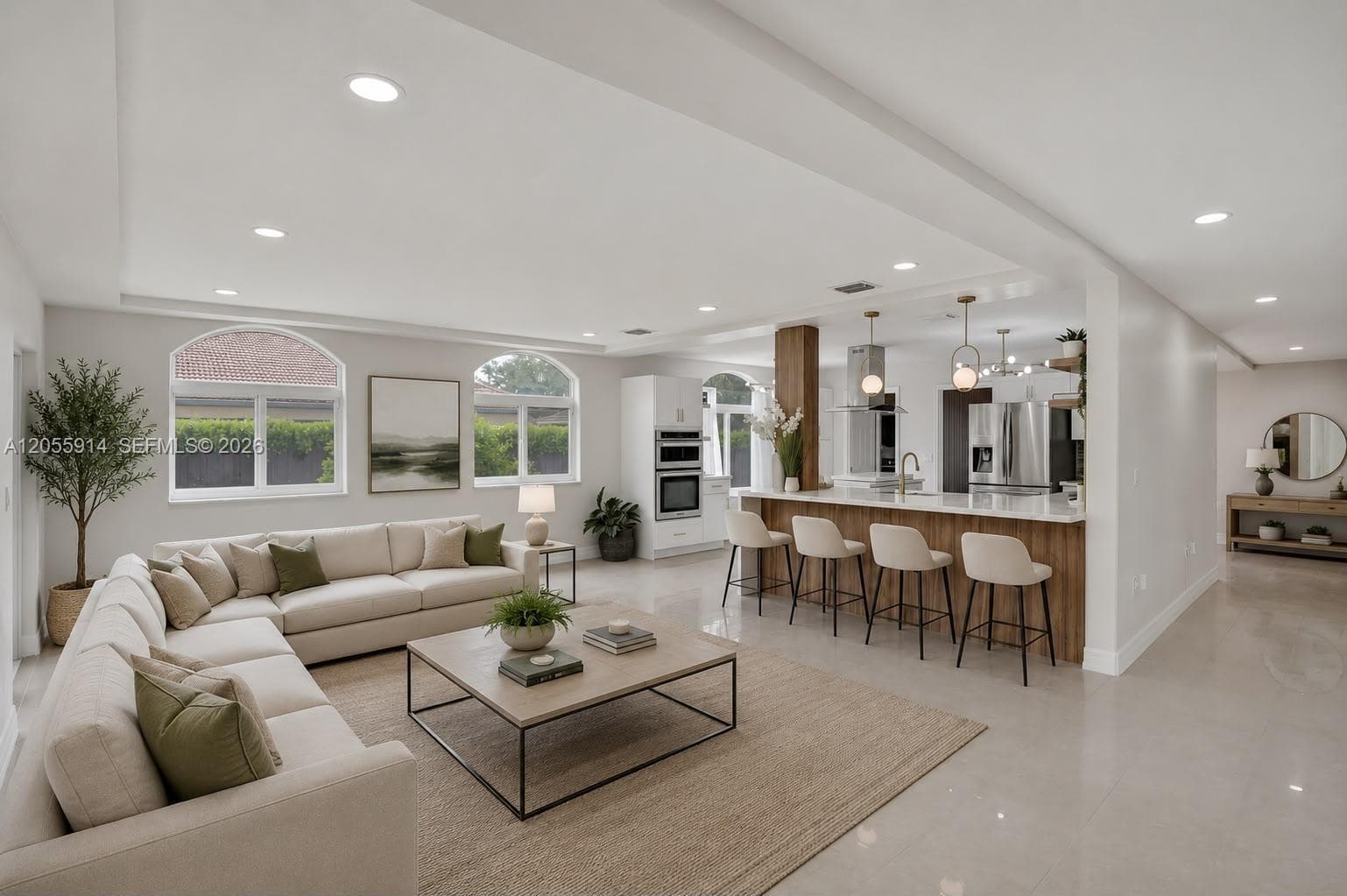 Virtually Staged Family Room.