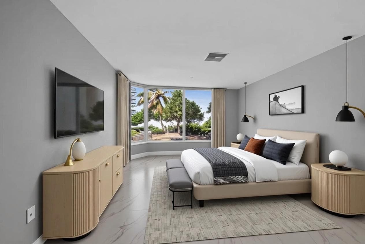Bedroom staged