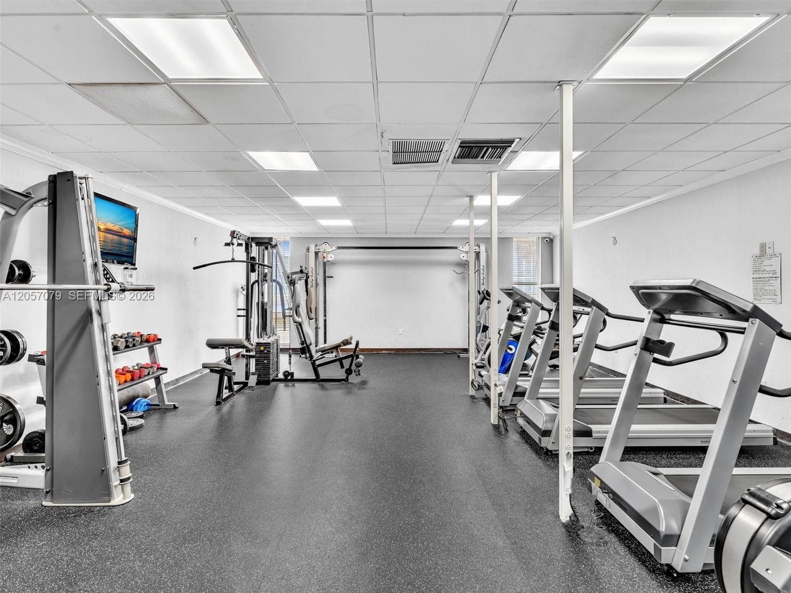 Fitness center cardio equipment