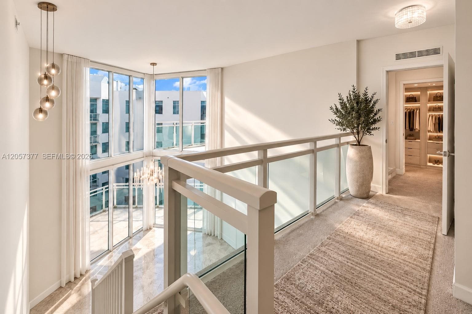 Primary Bedrooom Balcony on the 8 floor virtually staged