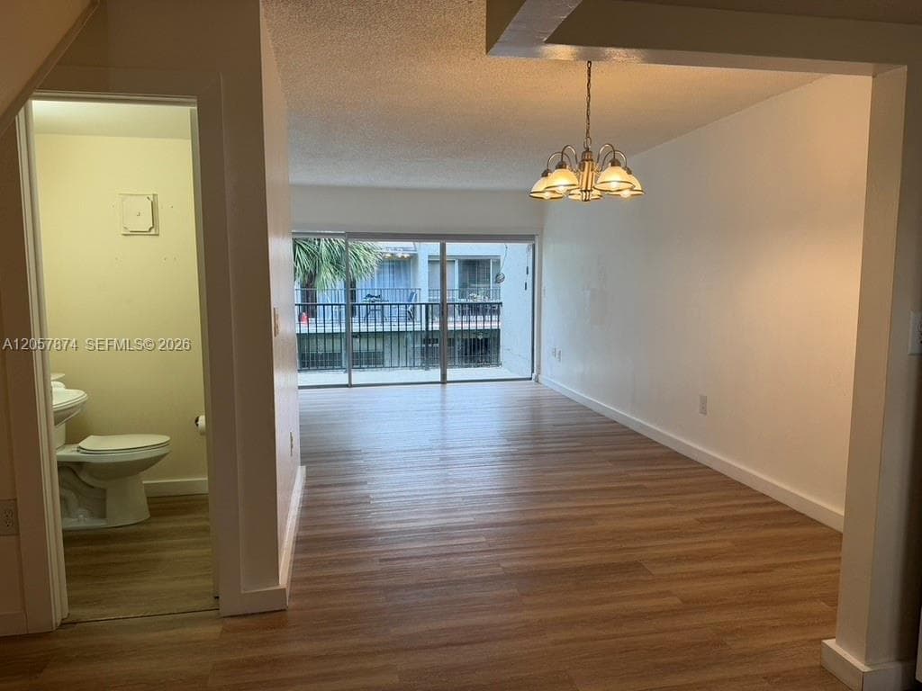 Dining/Living room with convenient half bath