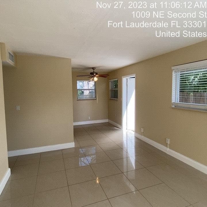 Living room into dining room