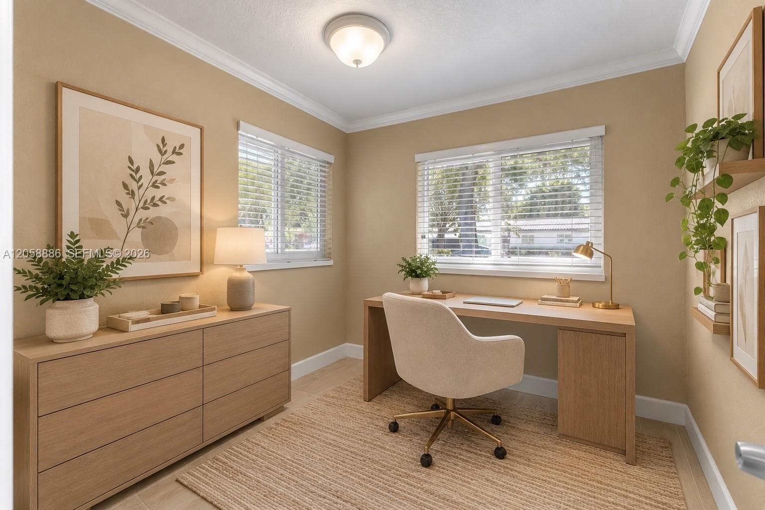 Virtually staged 3rd bedroom
