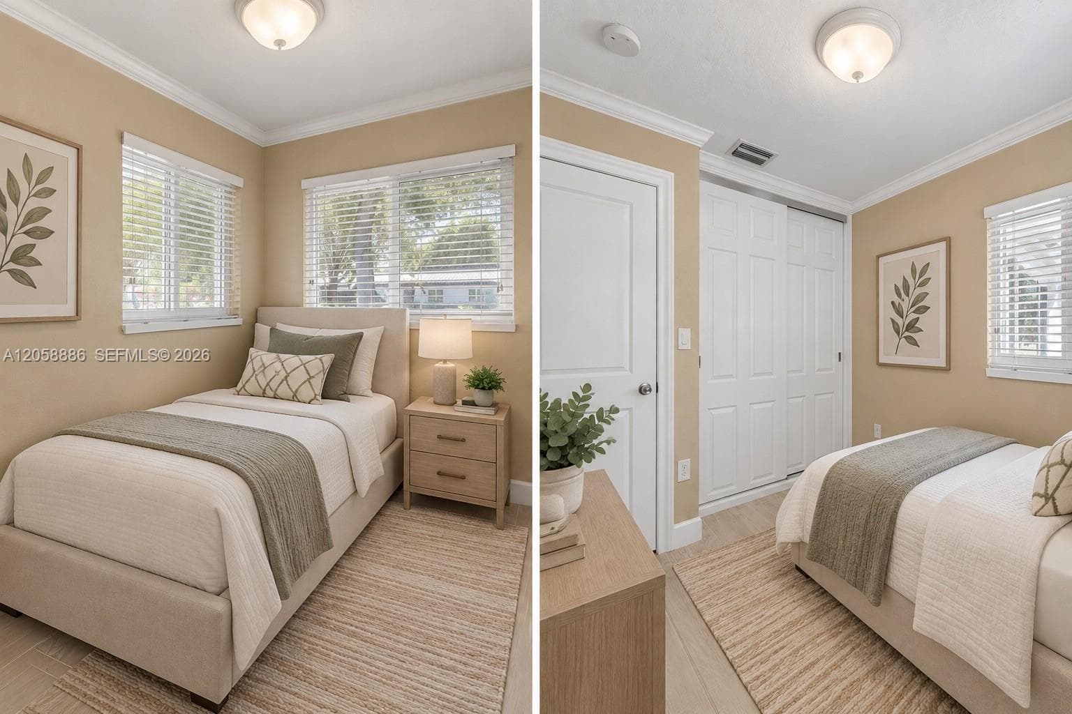 Virtually staged 3rd bedroom