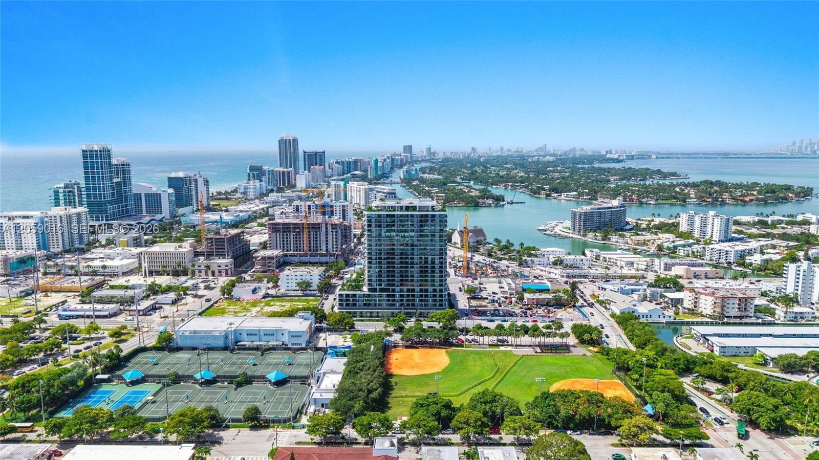 Aerial view overlooking North Beach