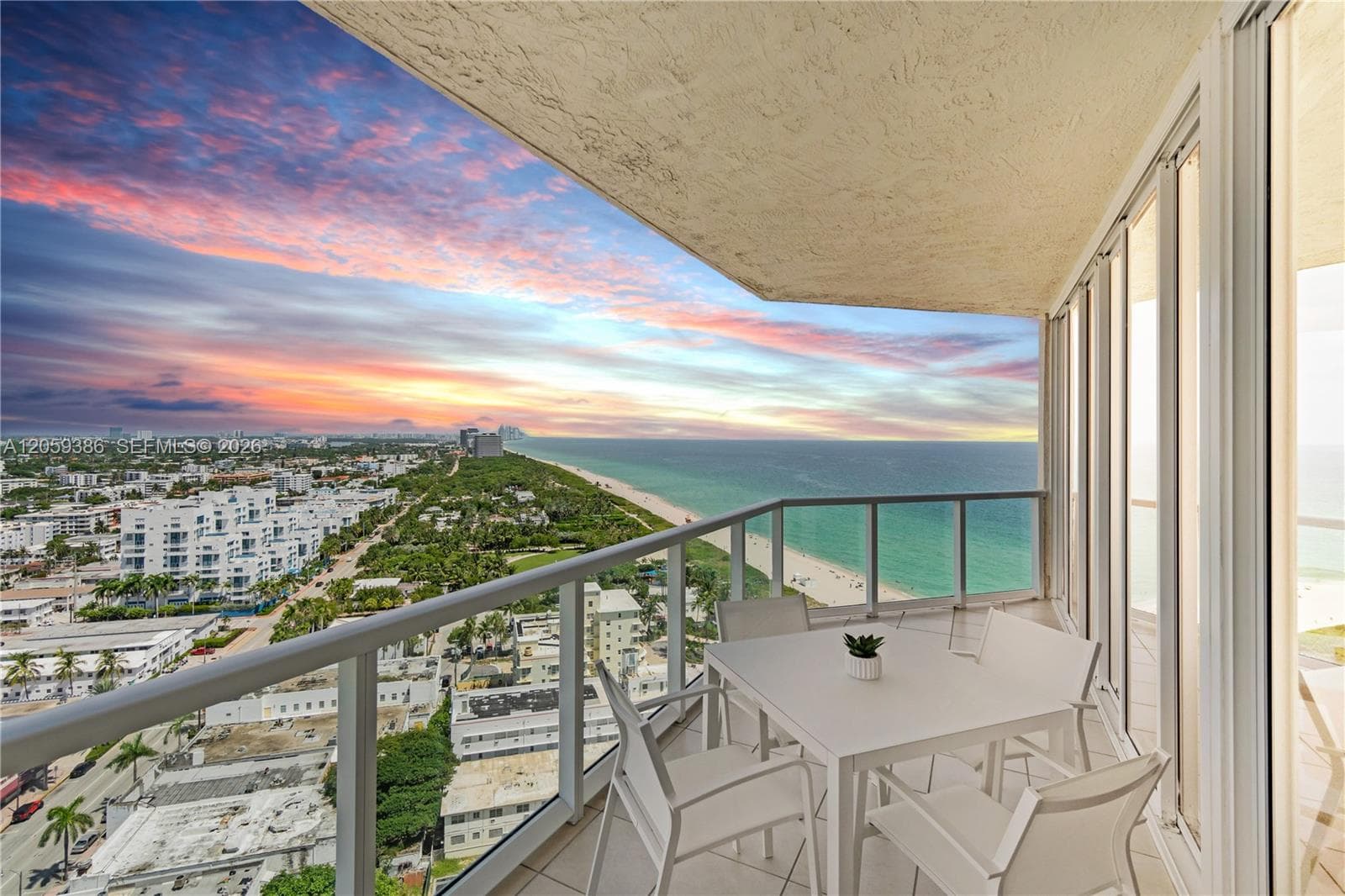 One of 2 balconies