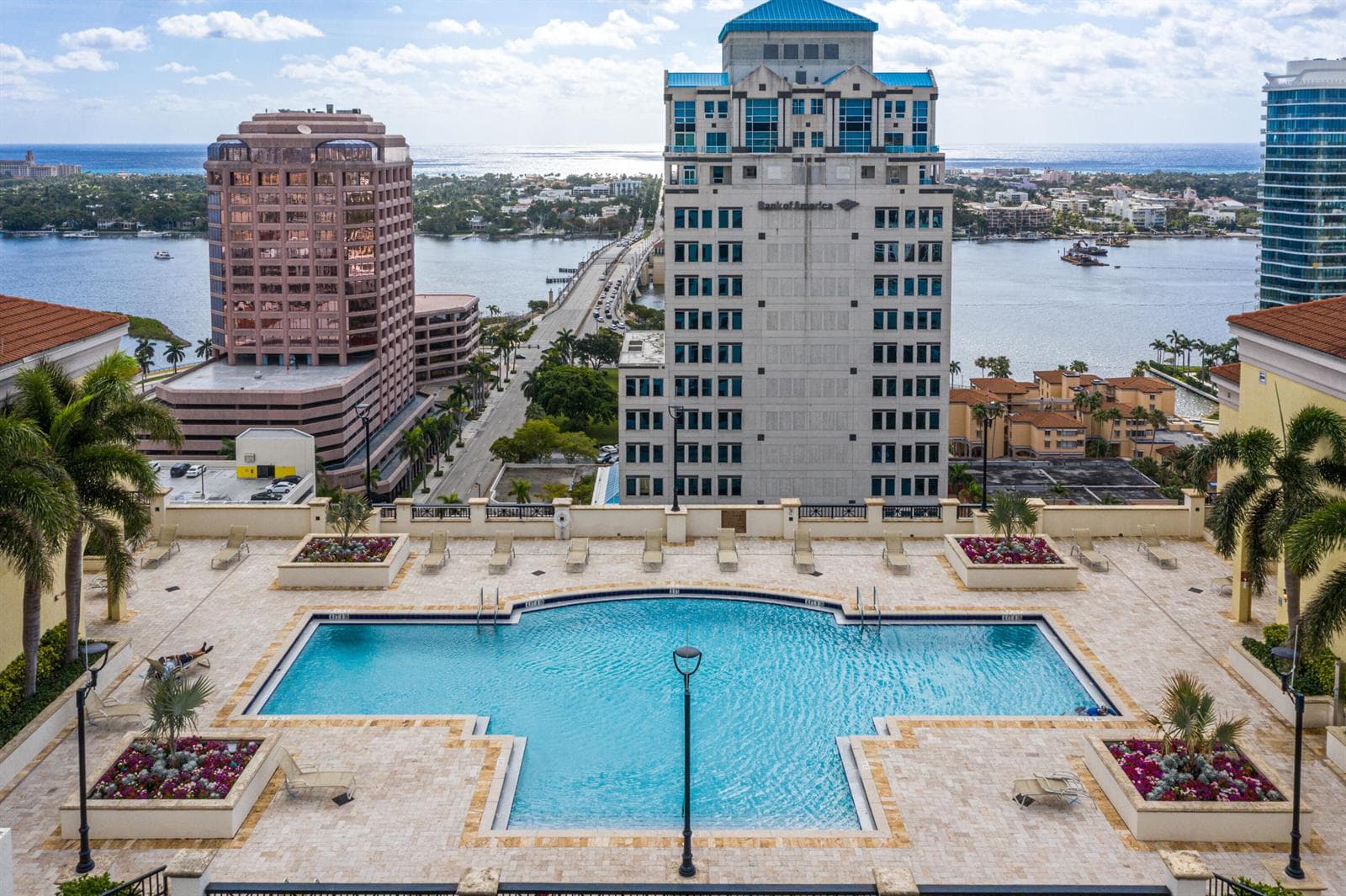 Aerial View of Rooftop Pool