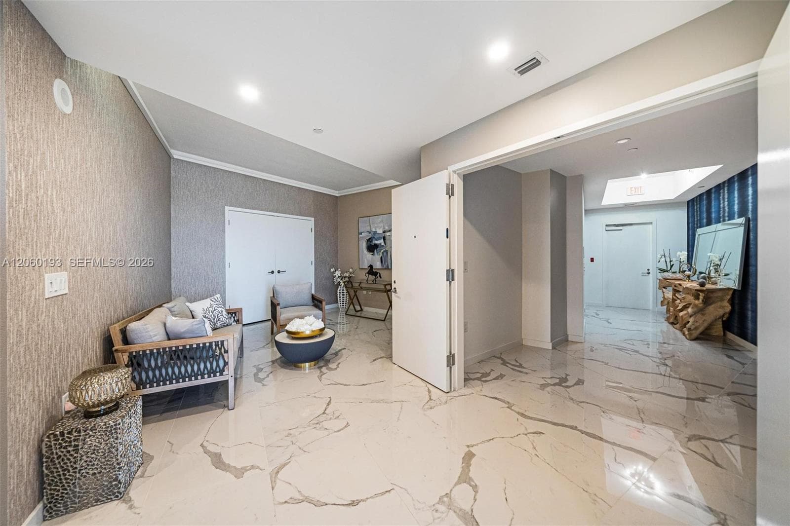 private foyer and den