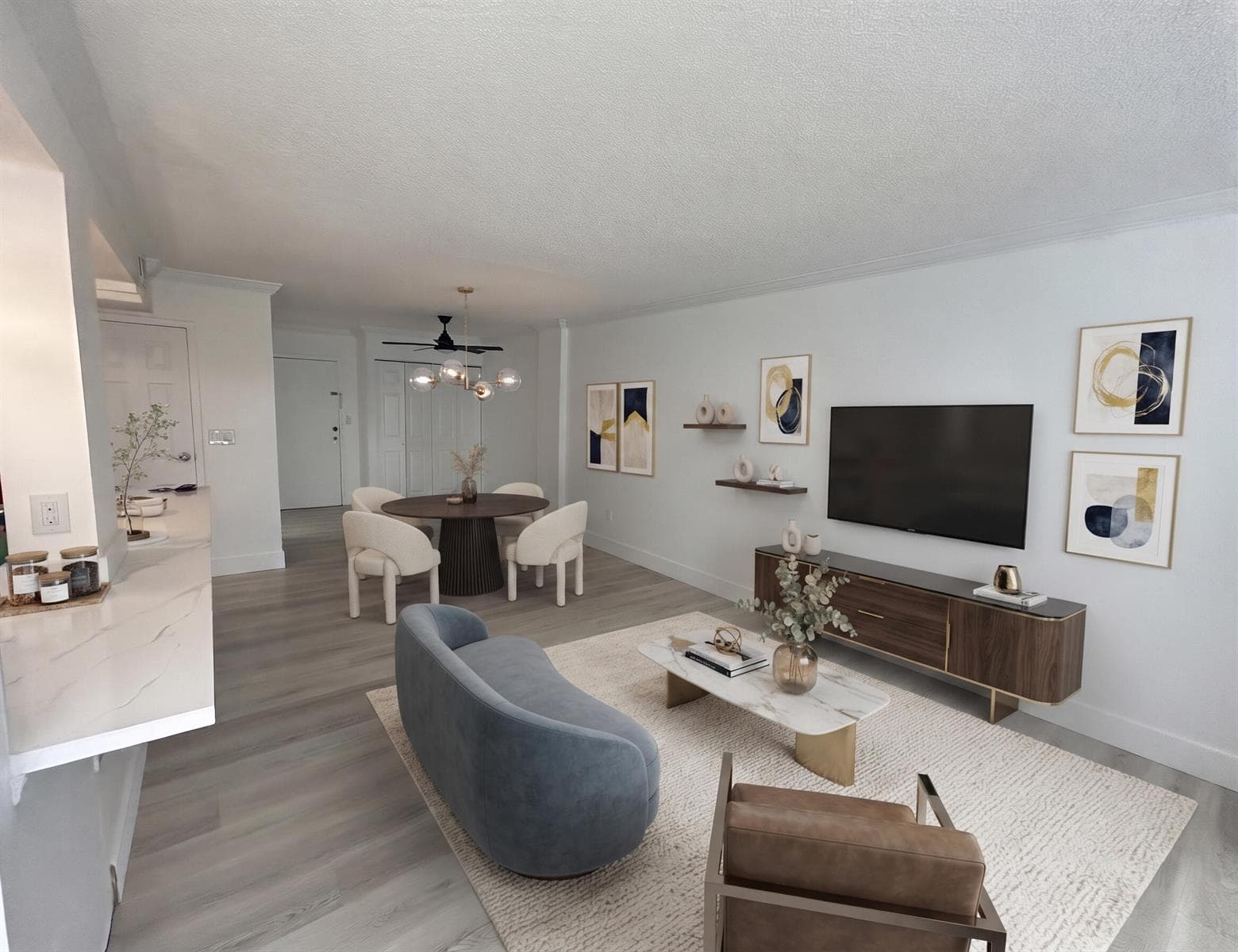 Living room area - virtual staging