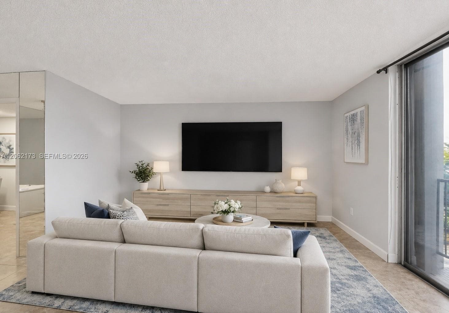 Living room - virtually staged