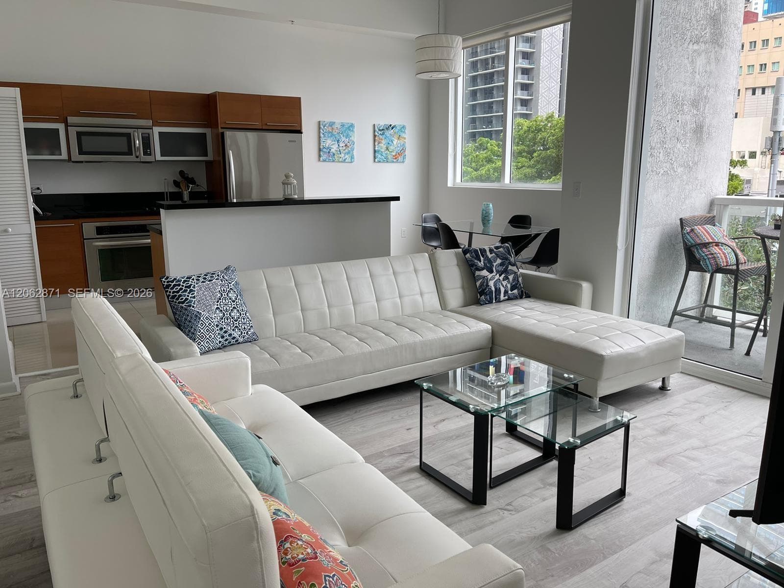 Living room with sleeper and TV