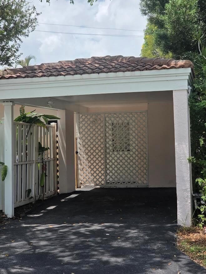 Closeup of Carport