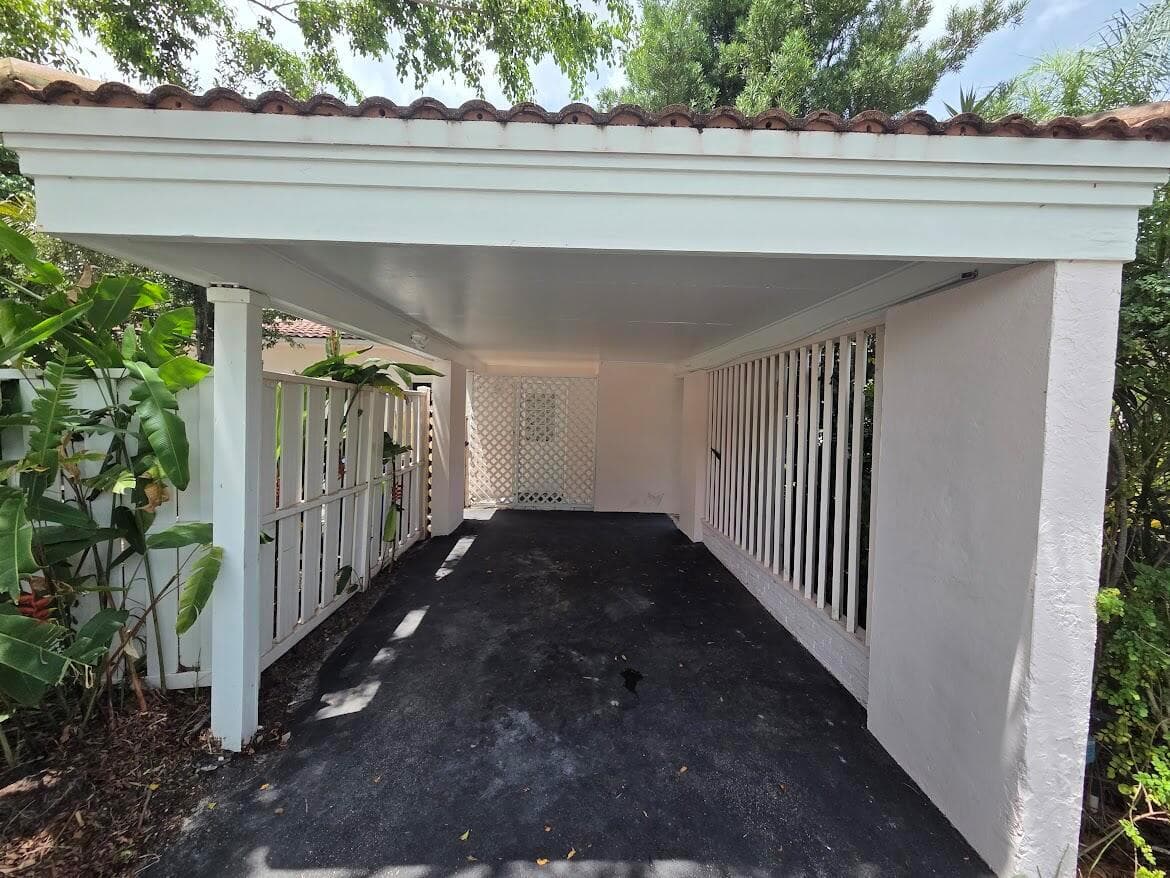 Entire carport empty