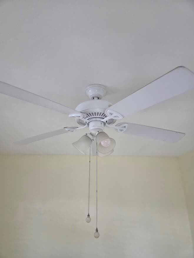 Ceiling Fan and Lights in Bedroom