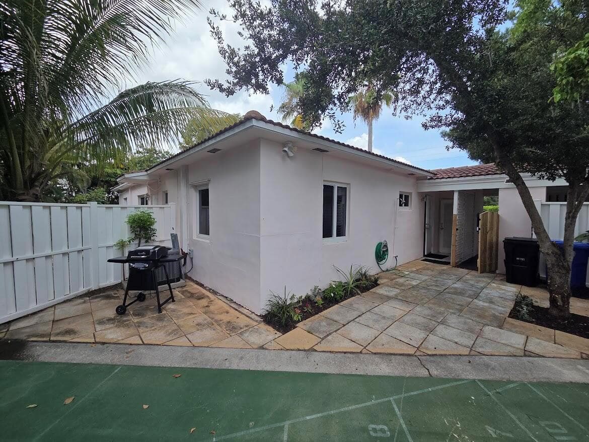 Backyard windows and carport entrance