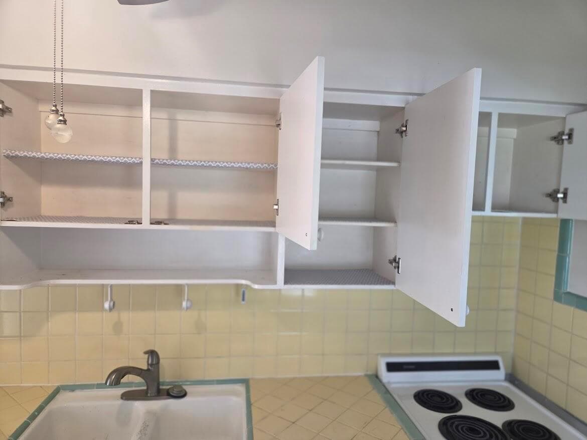 Kitchen cabinets open
