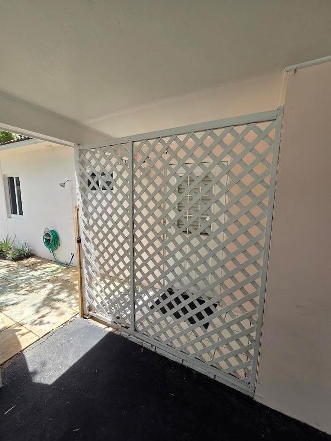 Carport entry to backyard