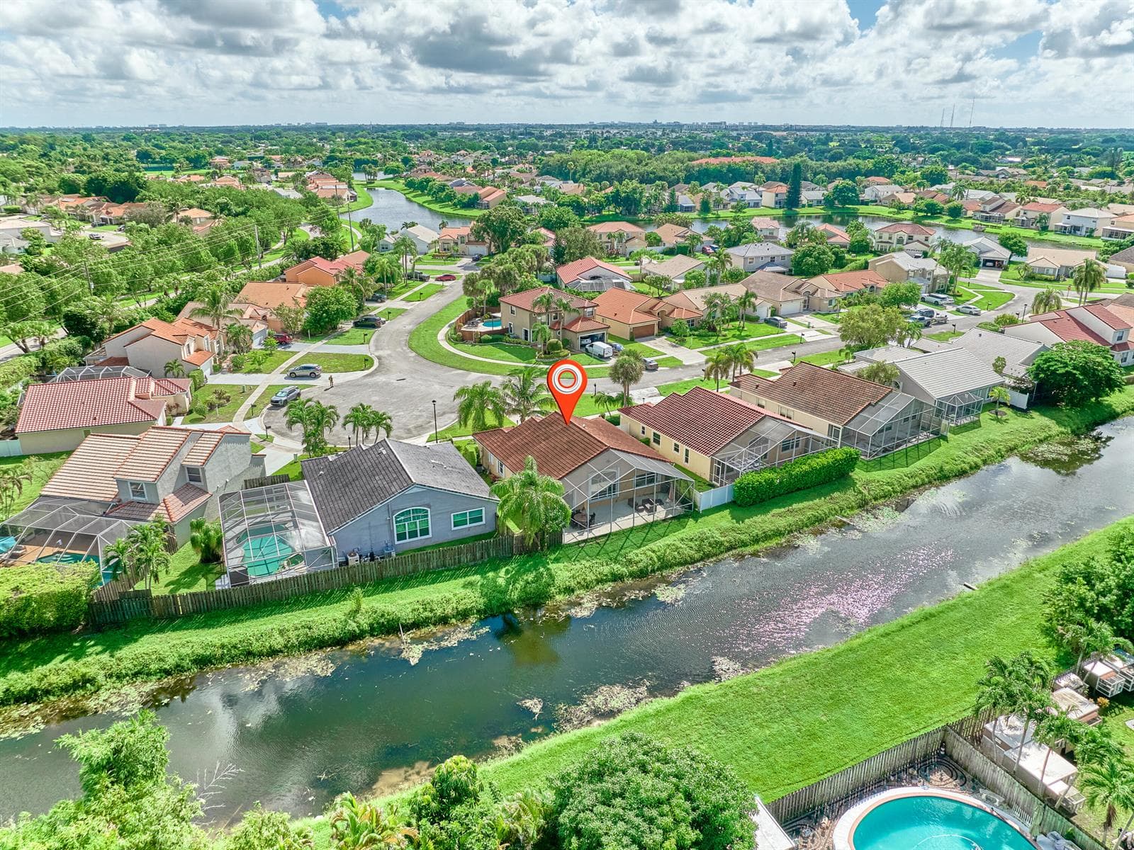 drone view of canal