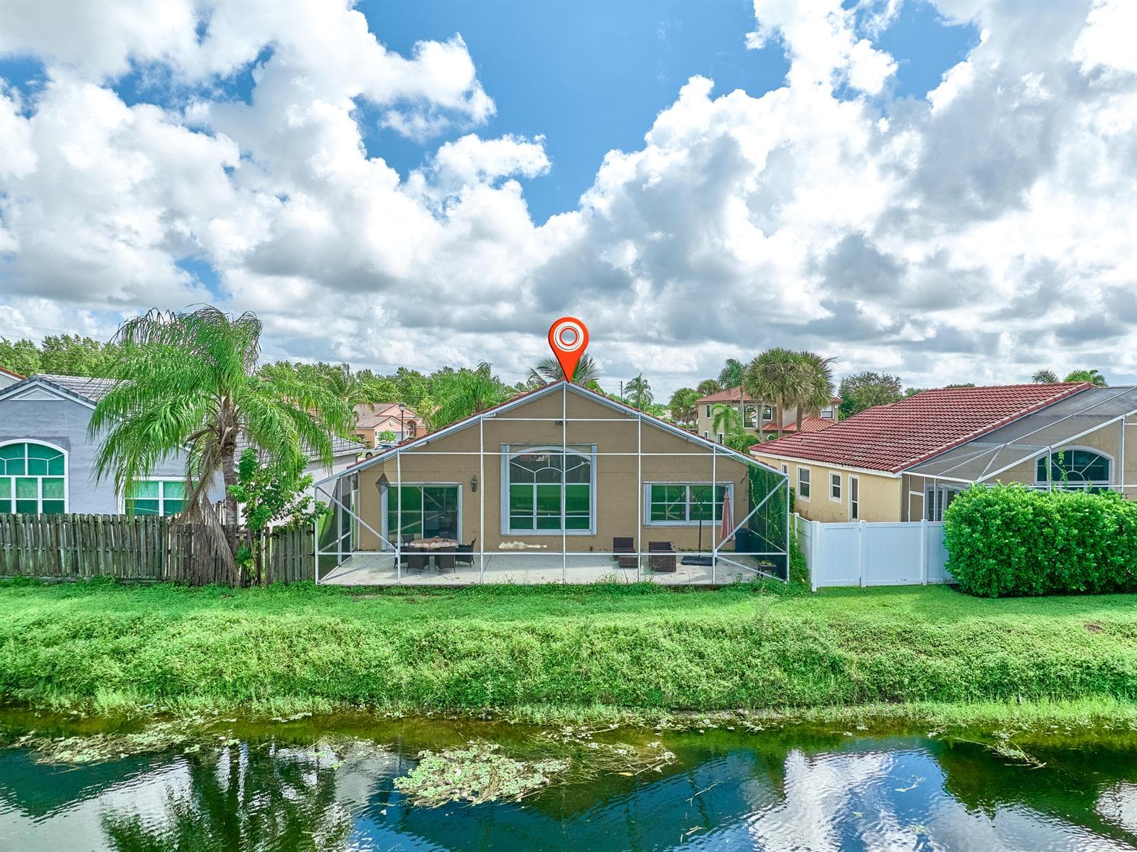 drone view of back of the house