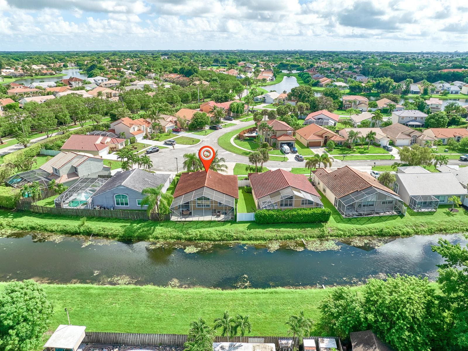 drone view of canal