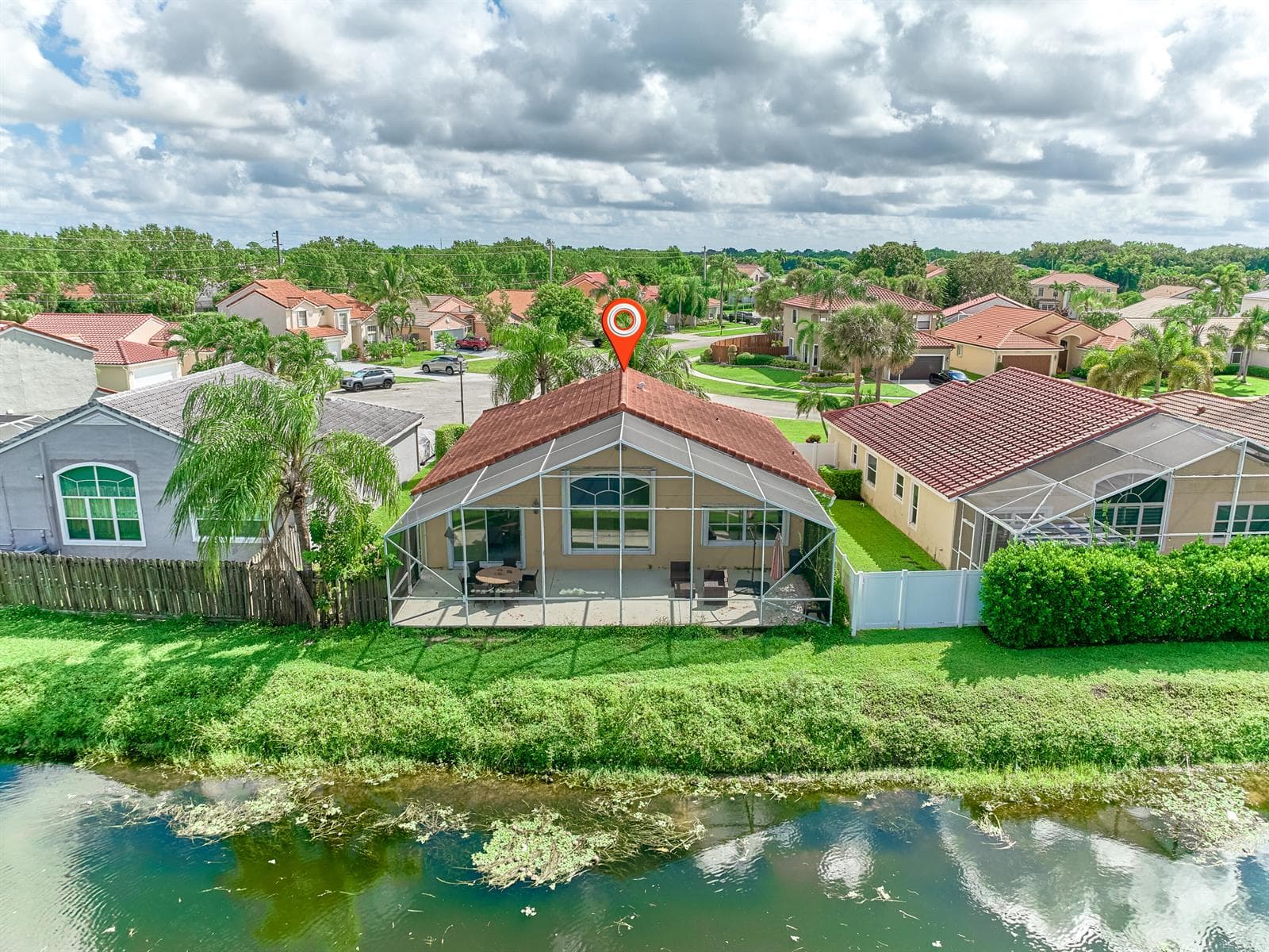 drone view of canal