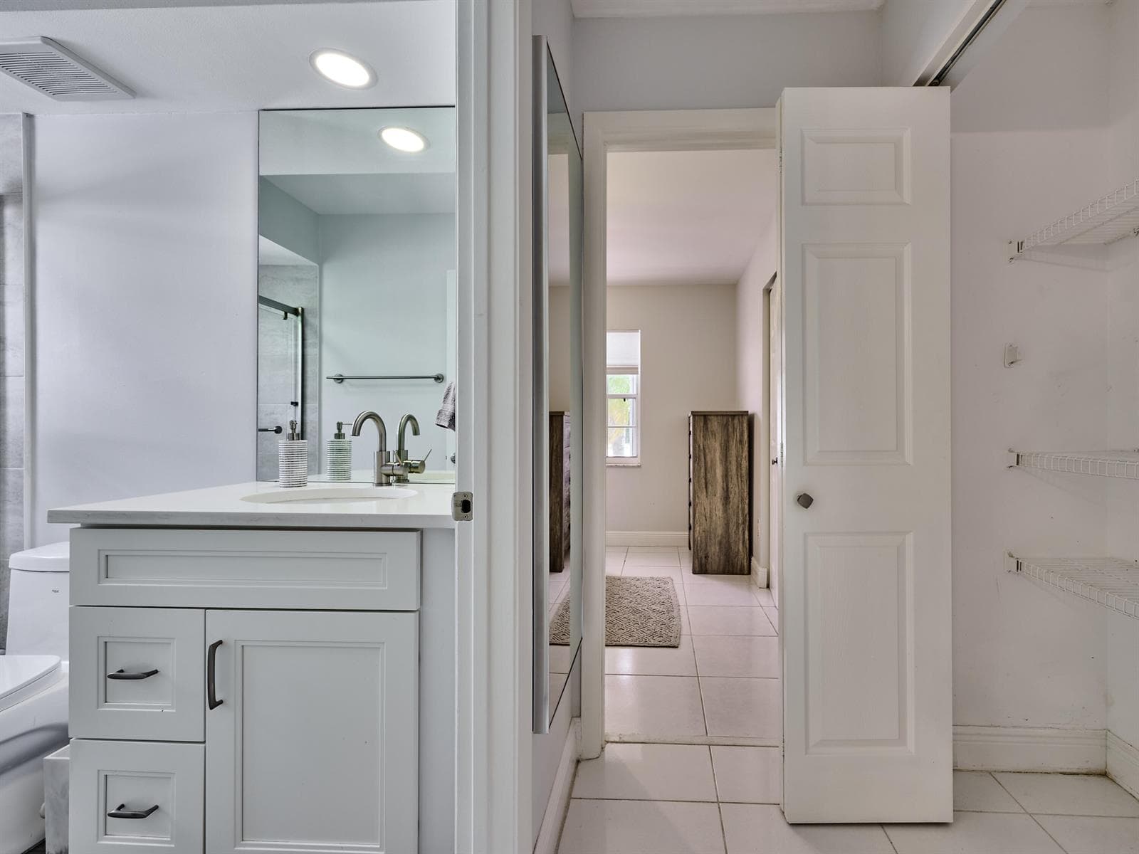 Hallway and linen closet