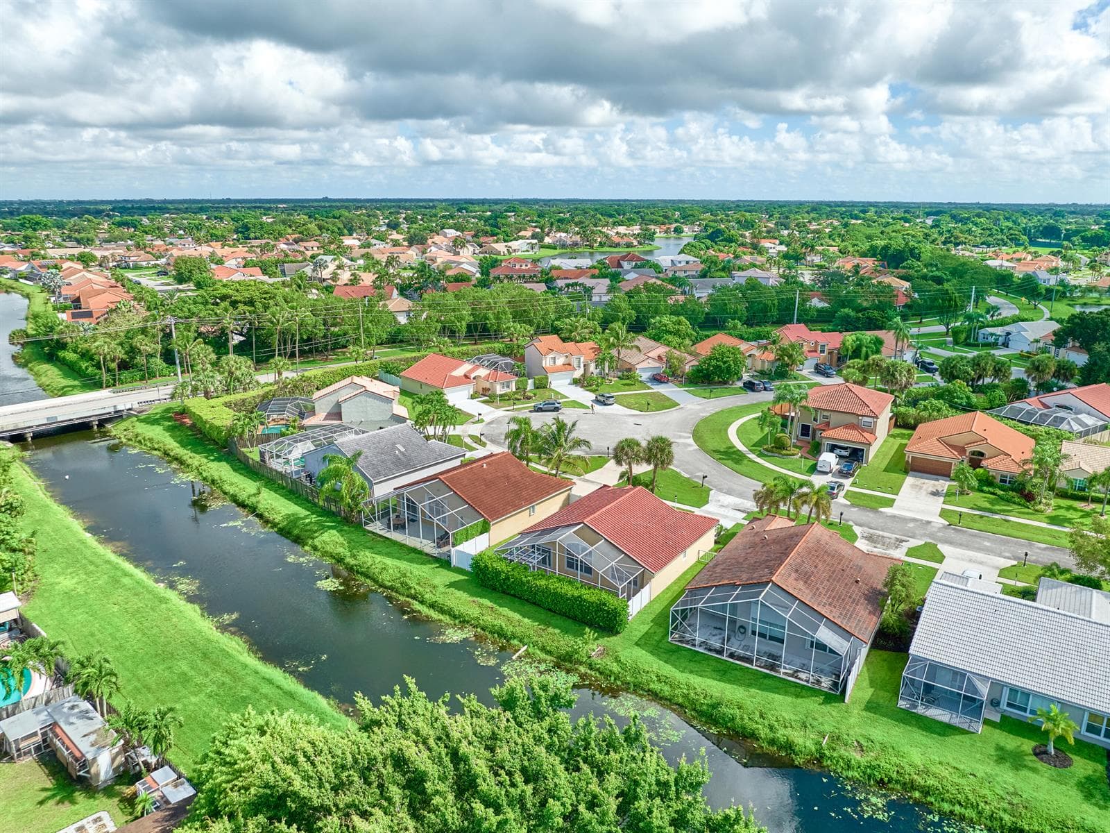 drone view of canal