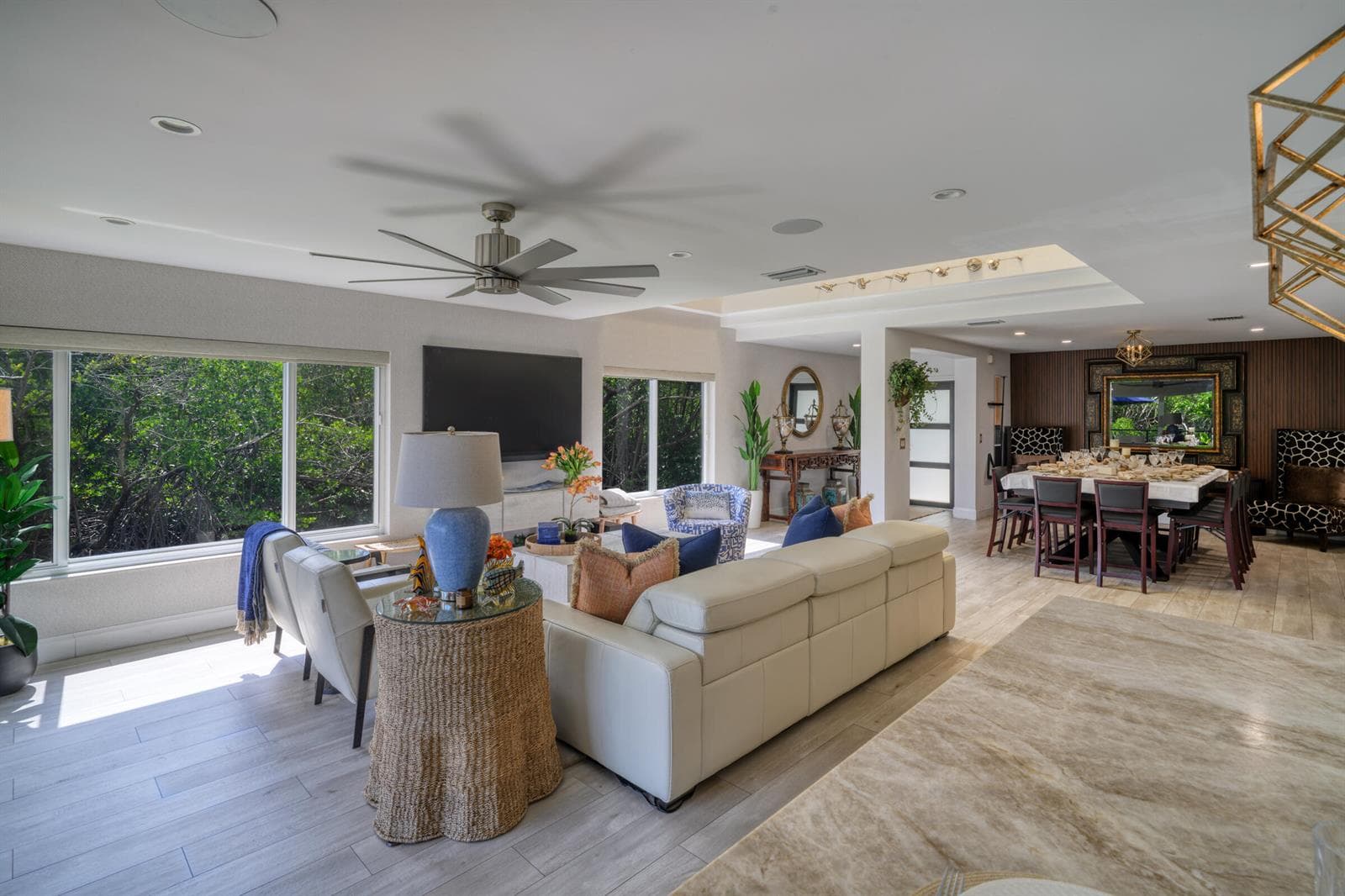 Living room overlooks the marsh