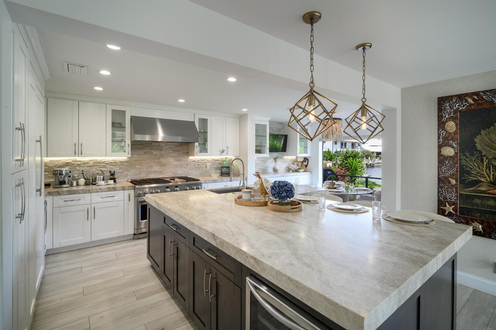 Huge island and gourmet kitchen
