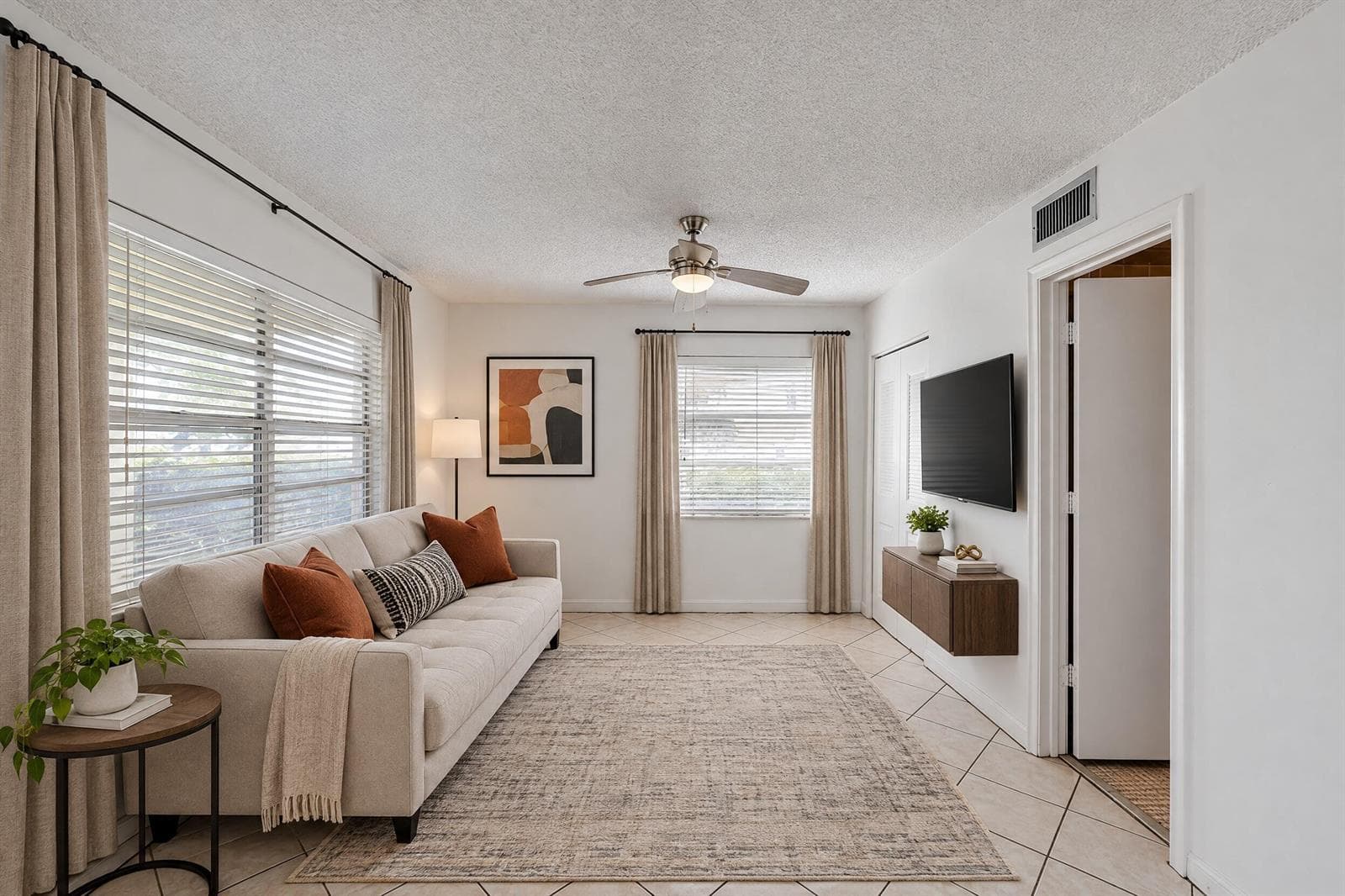Virtually staged guest bedroom