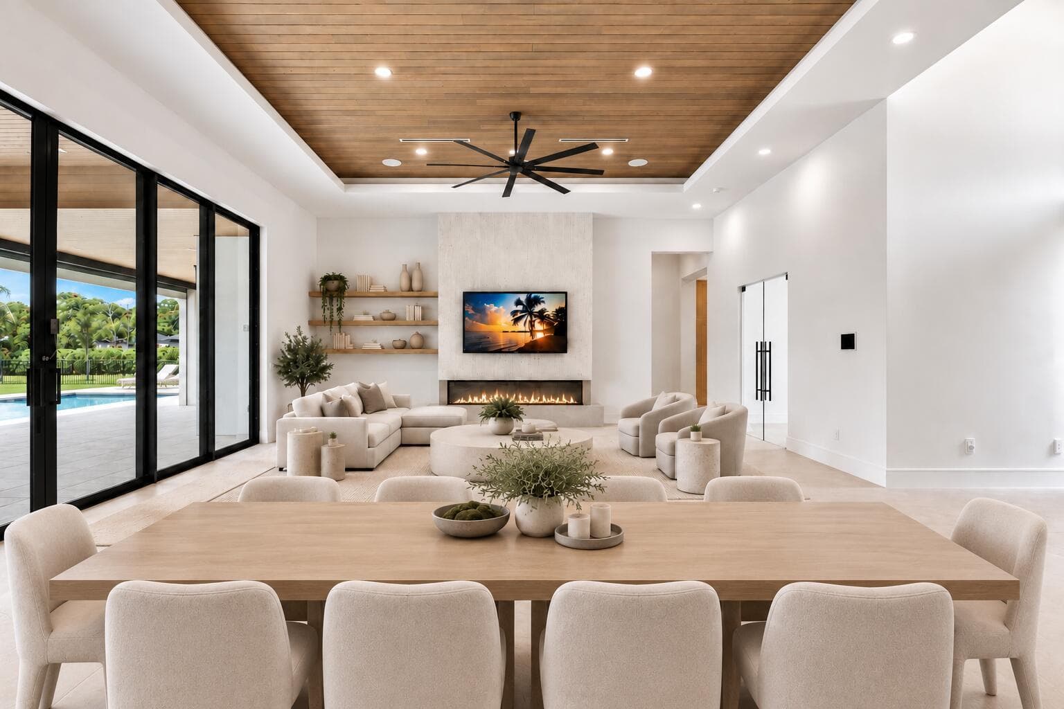 Virtually Staged dinning/ living room