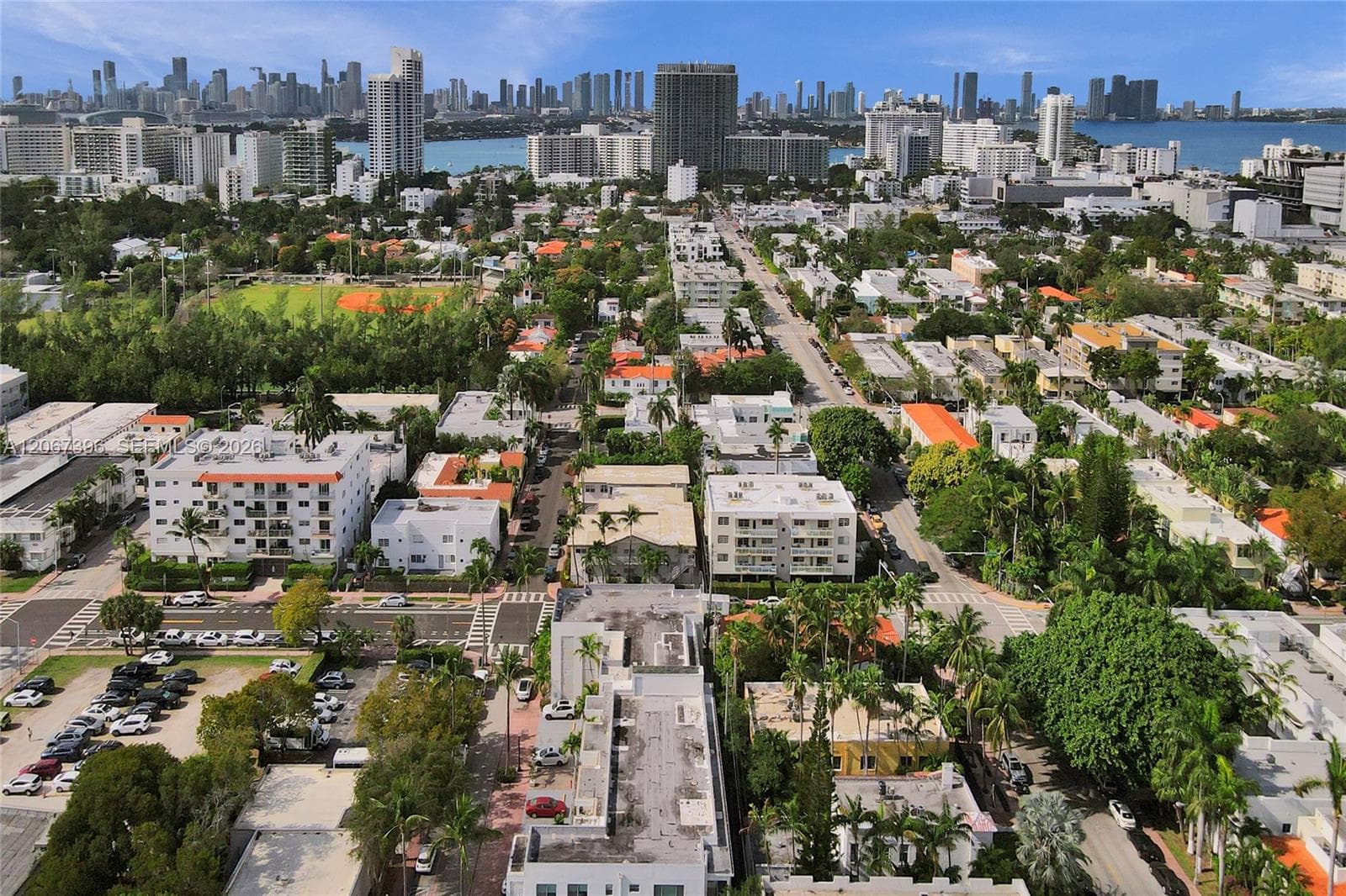 717 Espanola Way is the tan roof building in the center of this image