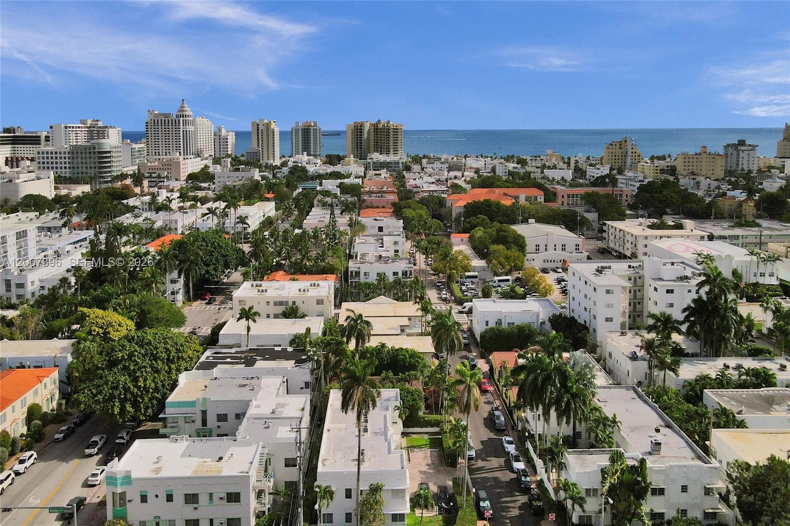 717 Espanola Way is the tan roof in the center of the photo