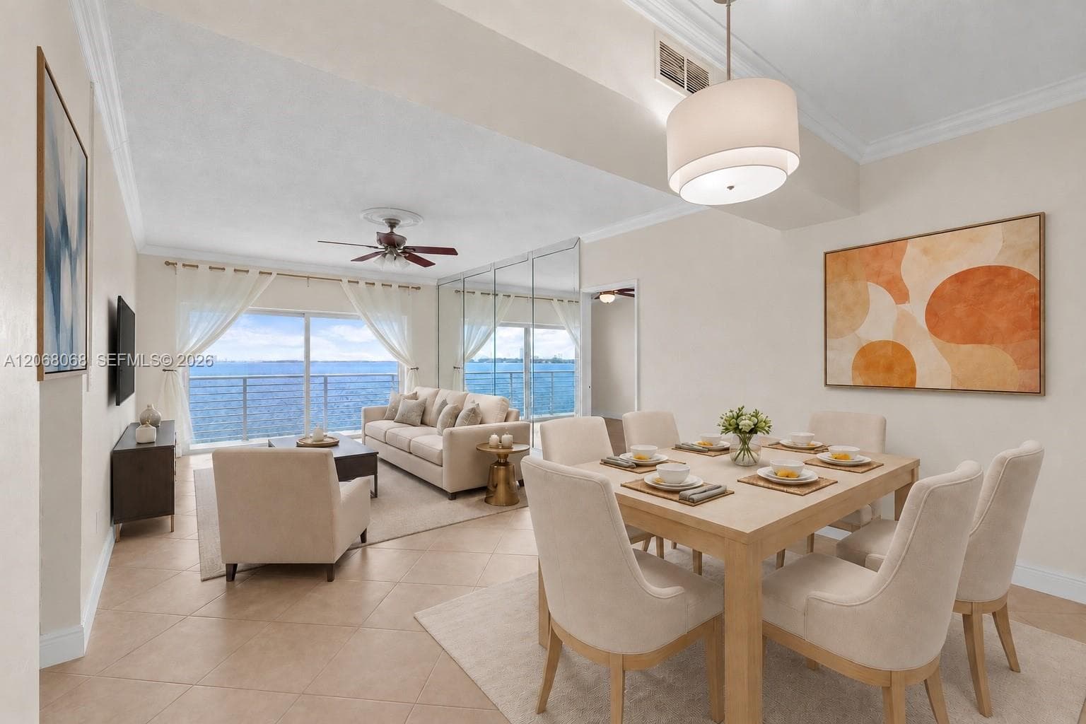 Dining and Living Room Virtually Staged