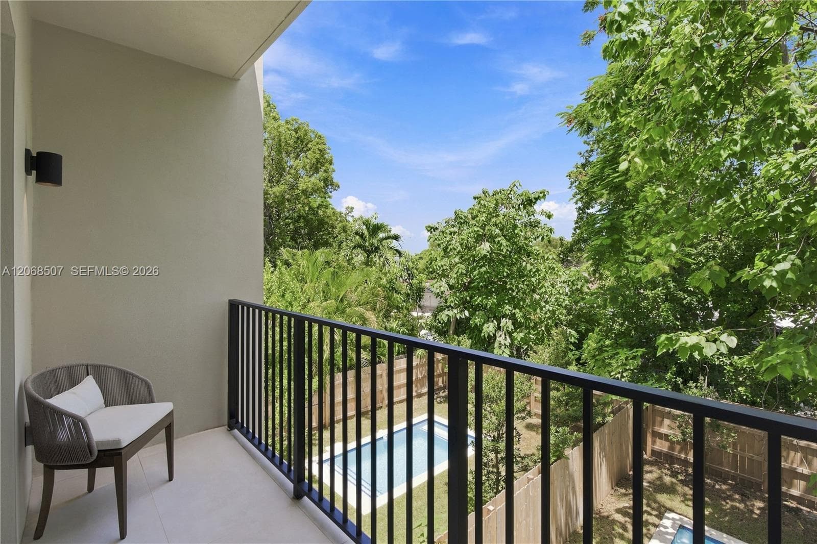Private balcony for primary bedroom