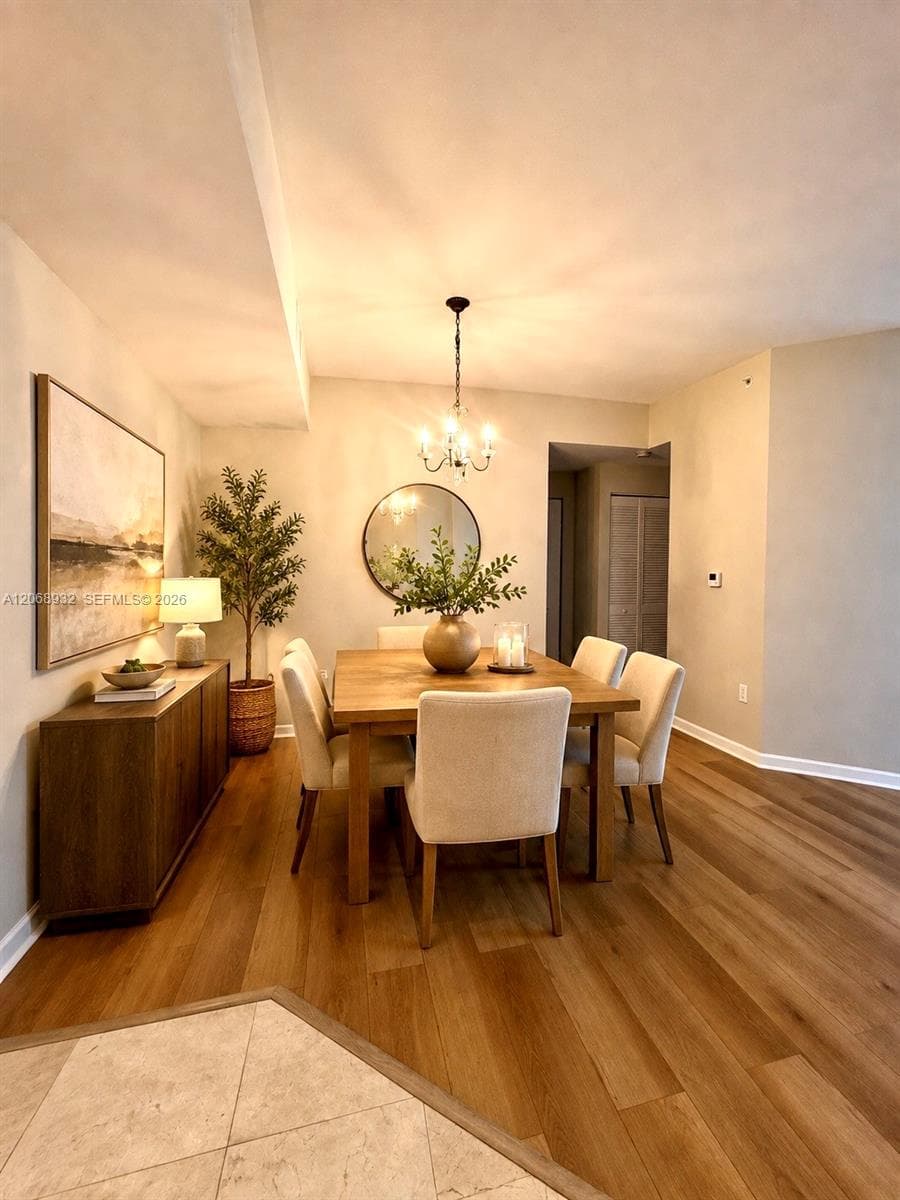 Dining area setup