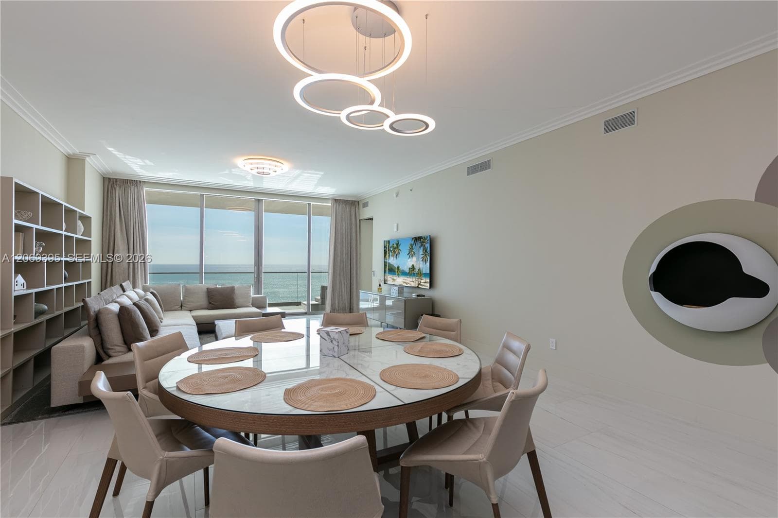 Dining Room with Wall Fire Place