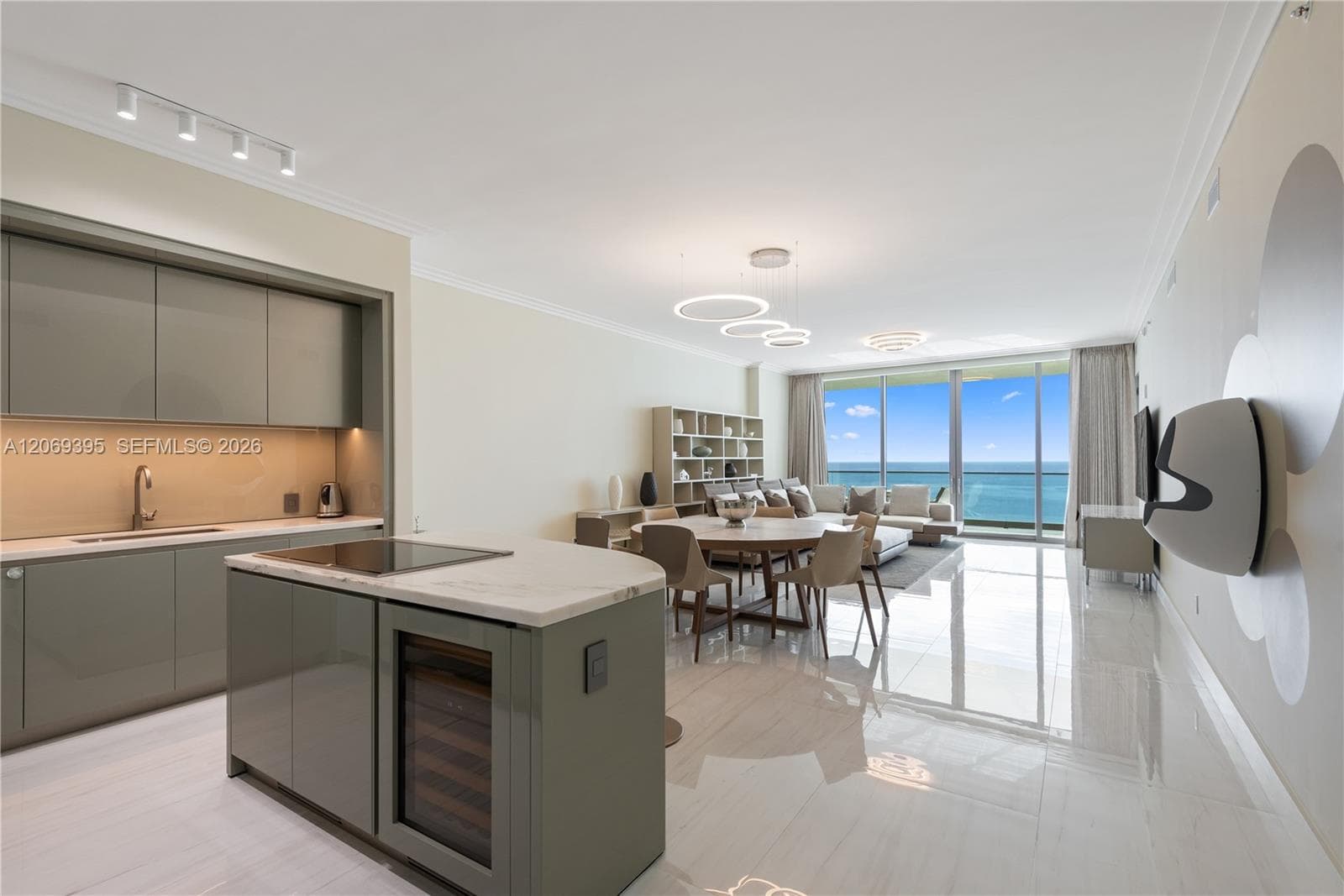 State of the Art Gourmet Kitchen Area Open to Dining & Living Room