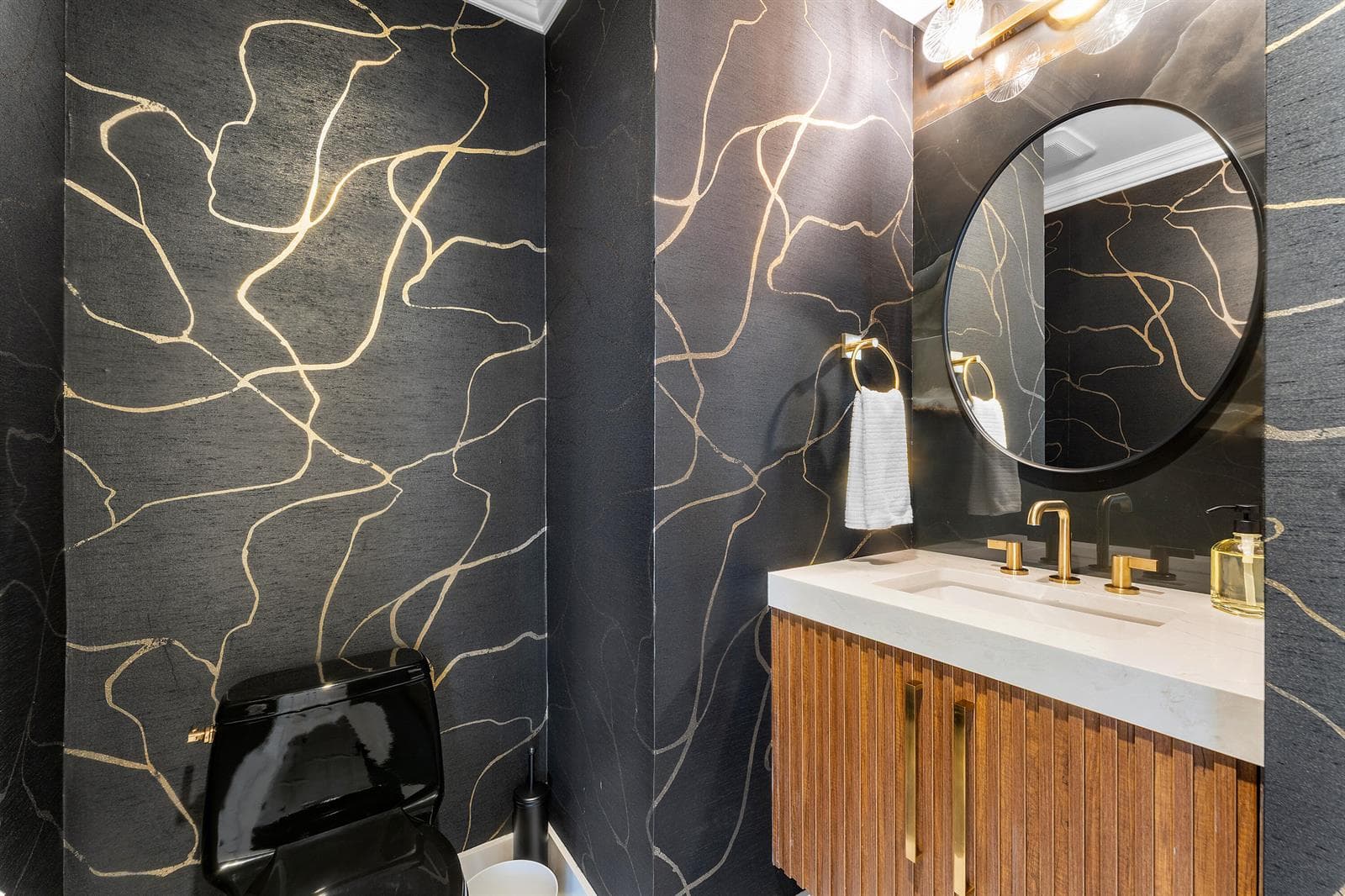 Dramatic Powder Bathroom