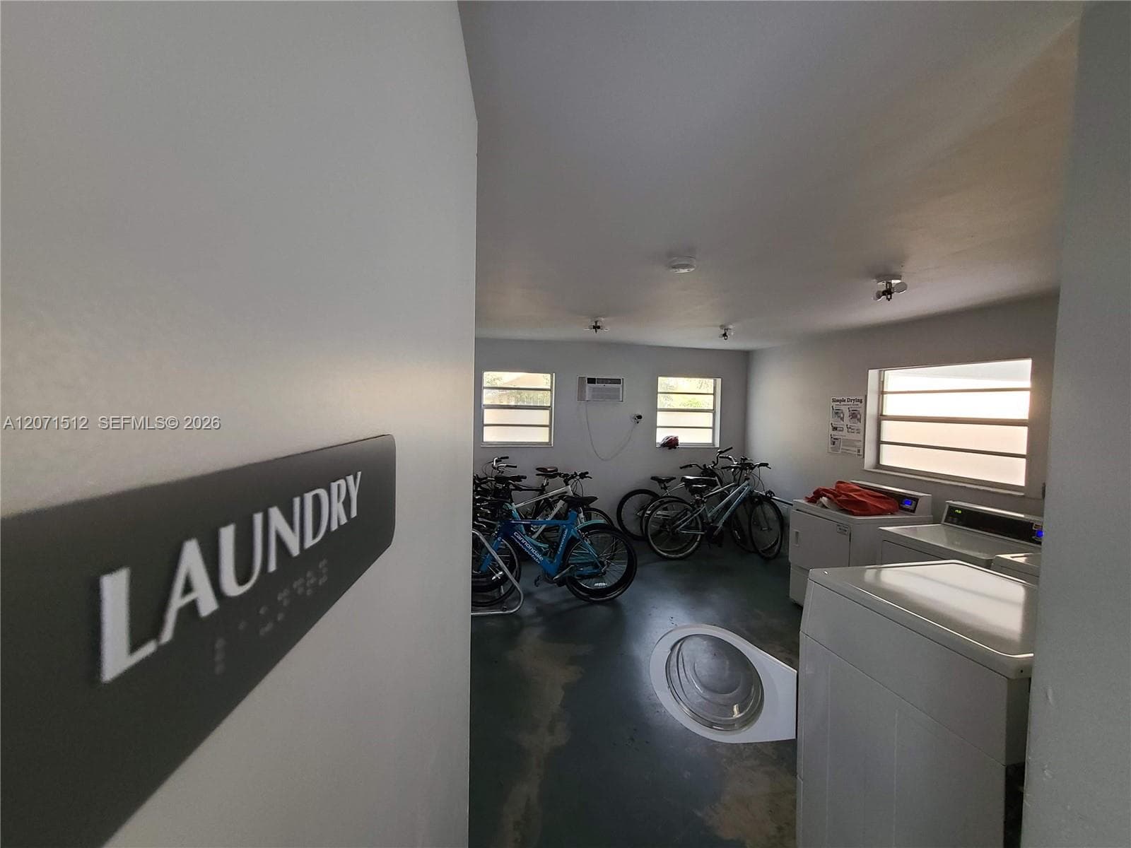 Laundry & Bike room with A/C