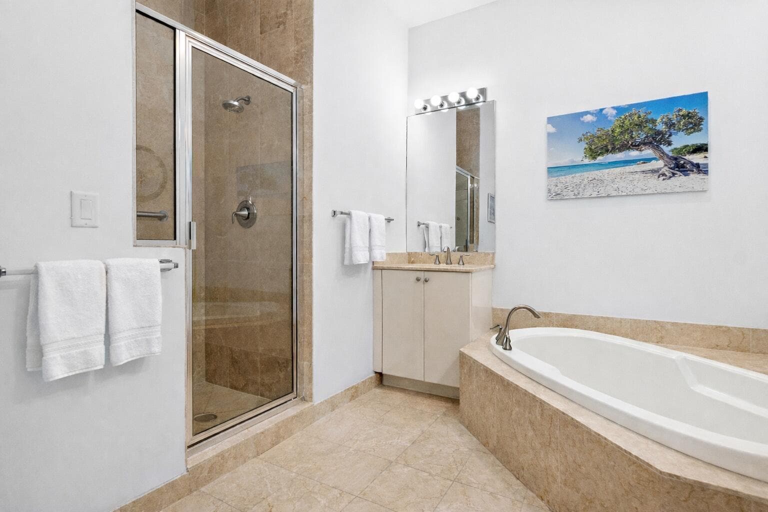 Primary Bathroom w Separate Tub & Shower