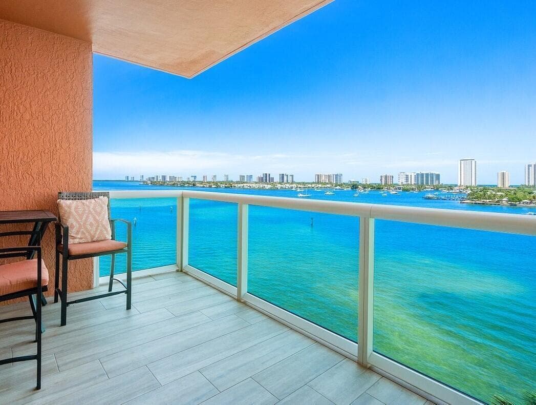 spacious waterfront balcony