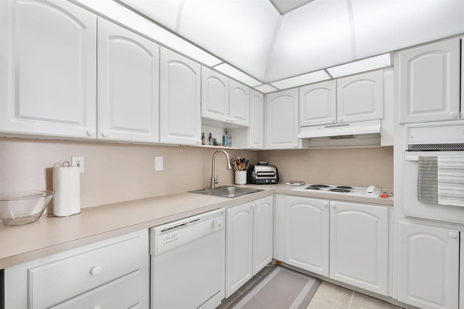 Bright white functional kitchen