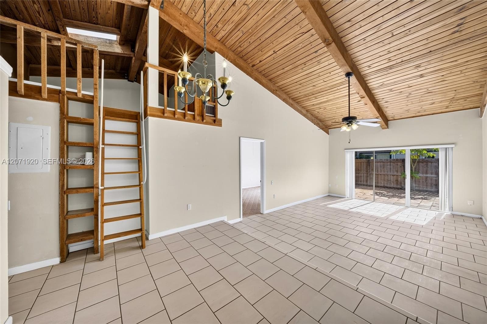 View of the living room and loft