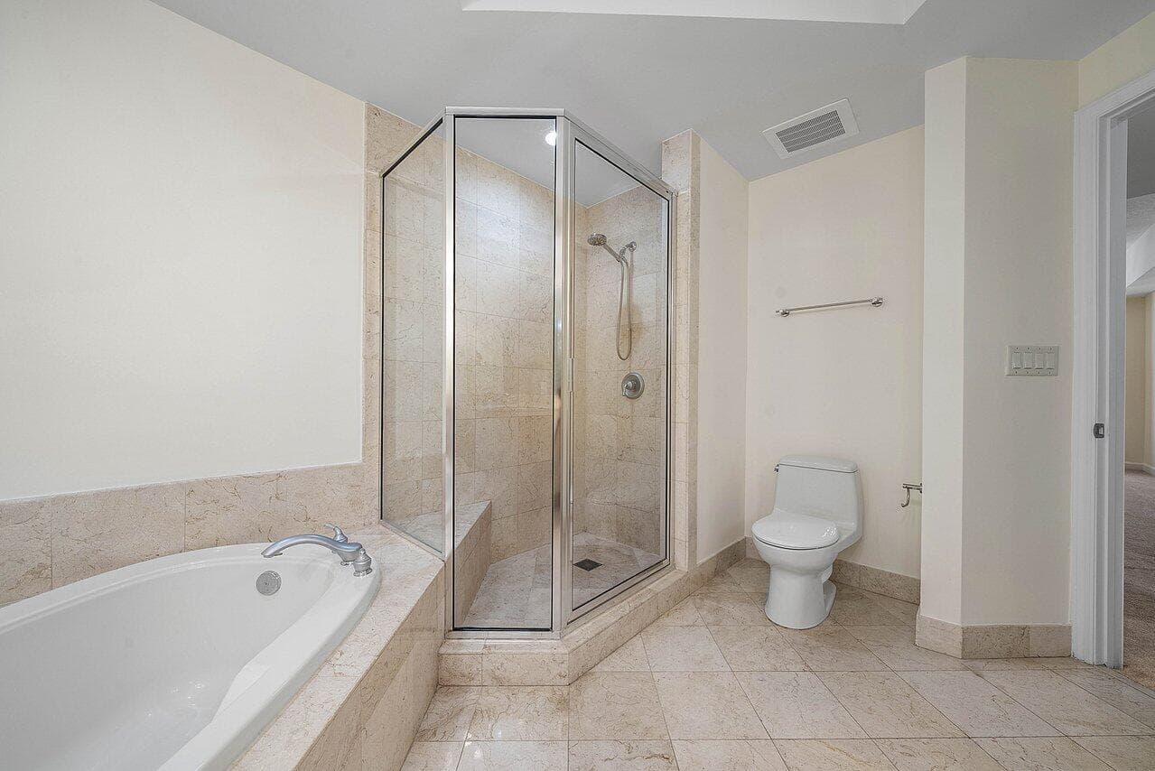 Shower with roman tub